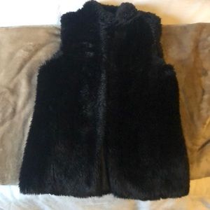 C Wonder Black Faux Fur Vest